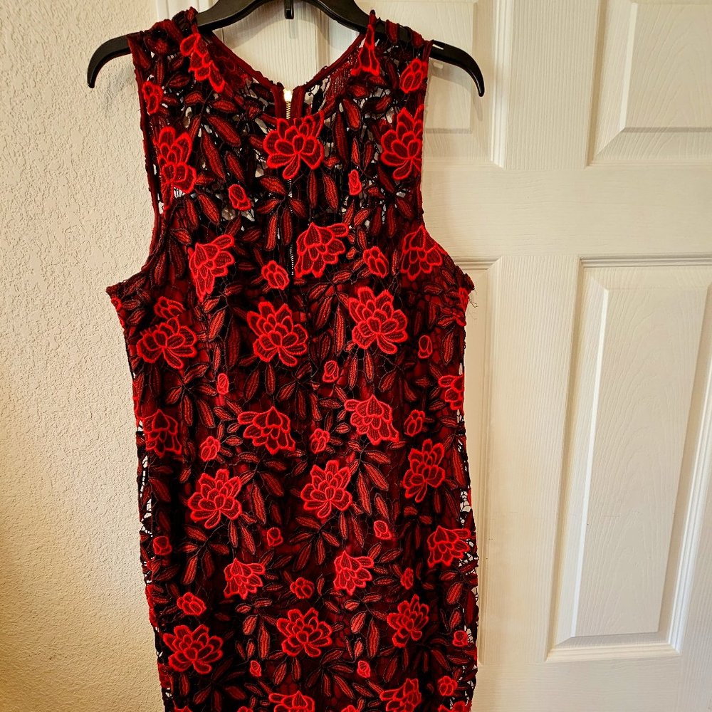 Red and black Calvin Klein size 16 knee high dress